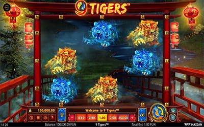 The 9 Tigers Slot Game at the Bcasino Nigerian Online Casino